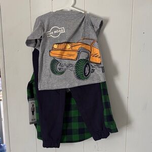 Off Road Graphic Tee and Plaid Pants Set